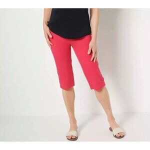 NWOT Isaac Mizrahi Live! 24/7 Stretch Slim Pedal Pusher Pants Sz 16T Pink Punch